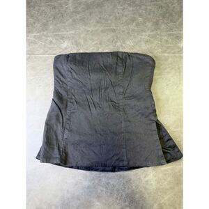 Babaton Aritzia Womens Size 6 Black Strapless Corset Bustier Peplum Top